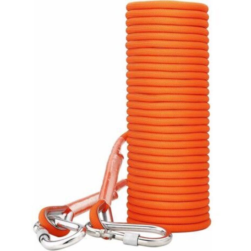 30 M Langes, 8 Mm Starkes Polypropylen-kletterseil – 950 Kg Zugfestigkeit – Karabinerhaken Aus Legiertem Stahl – Für Bergsteigen Und Rettungseinsätze