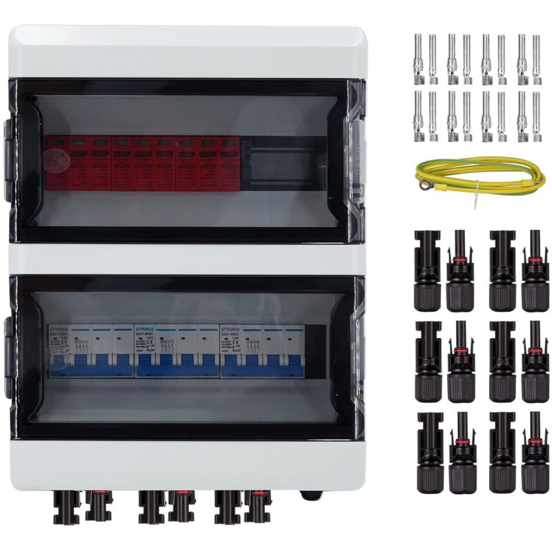 Photovoltaik-anschlussdose, Ip65 Überspannungsschutz, Dc-photovoltaik, 3-strang-1000v-pv-dc-leistungsschalter Mit Solarstecker (3 Eingänge, 3 Ausgänge, 40a)
