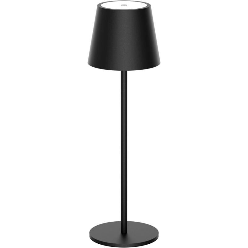 Kabellose Led-tischleuchte Mit Touch-steuerung, Stufenloser Dimmfunktion, Leselampe, Campinglampe, Außenleuchte, 38 X 11 Cm, Schwarz
