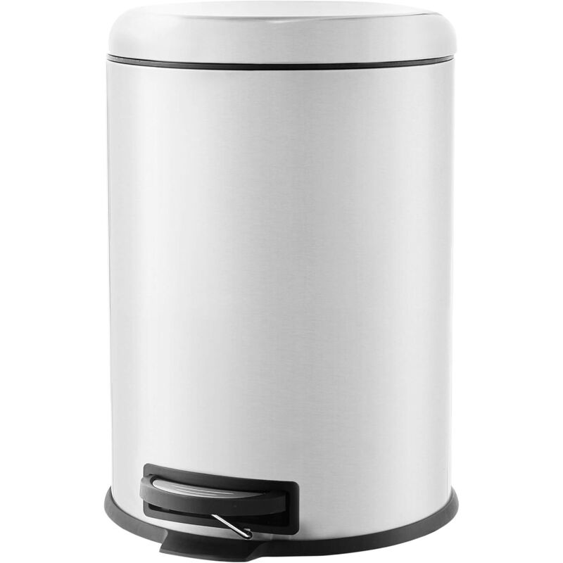 Runder Treteimer, Edelstahl, 20 L, Silber