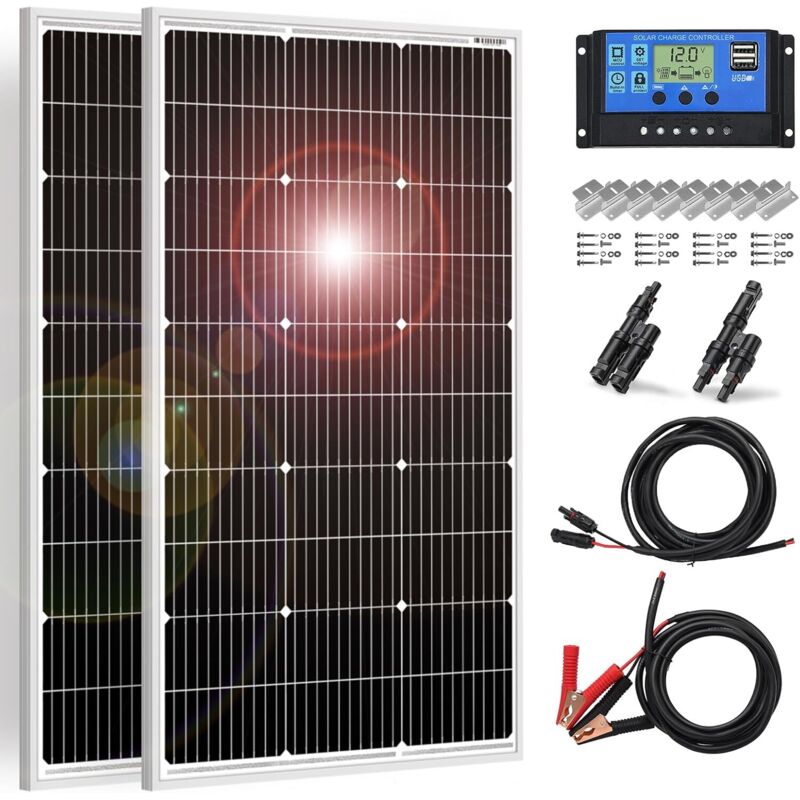 Stück 100w 18v Monokristalline Photovoltaik-solarmodule 200w Zum Laden Von 12v-batterien