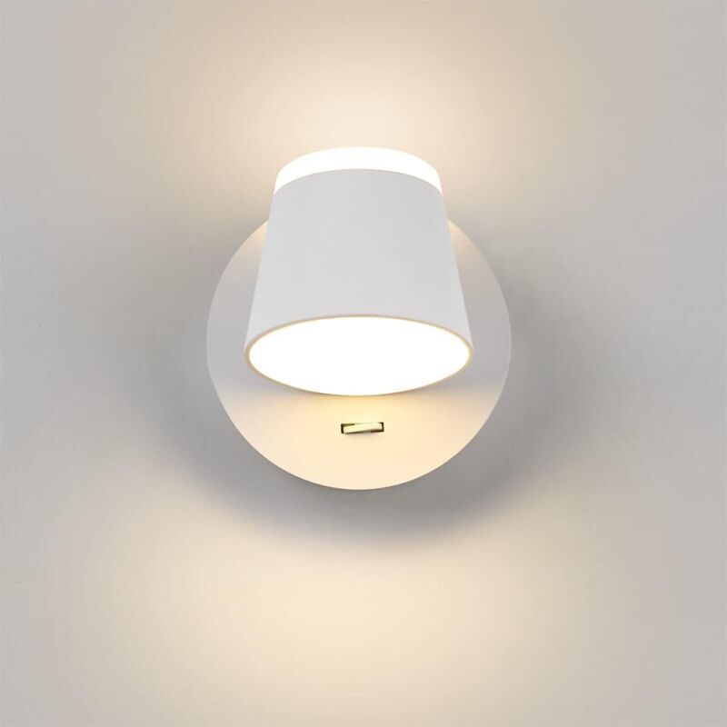 Led-wandleuchte, Schlafzimmer-wandleuchte, Led-wandleuchte Für Treppenhäuser, Nachttischleuchte/led 8w/garagen, Flure, Hotels, 360° Drehbar, Weiß 300