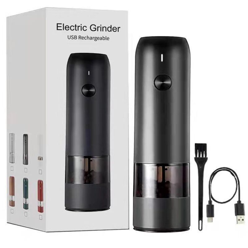Elektrische Pfeffermühle Mit Usb-aufladung, Tragbar, Für Den Heimgebrauch, Schwarz
