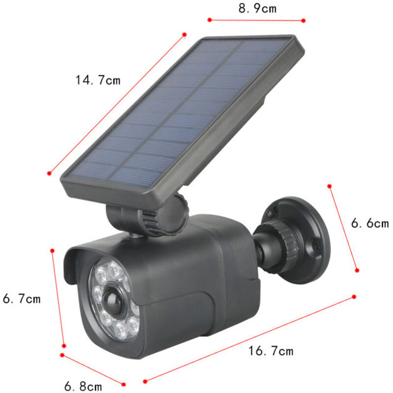 Attrappe Einer Außenkamera, Solar-flutlicht Mit Bewegungsmelder, Robuste Solar-außenbeleuchtung, Ip65 Wasserdicht, Solar-außenleuchte