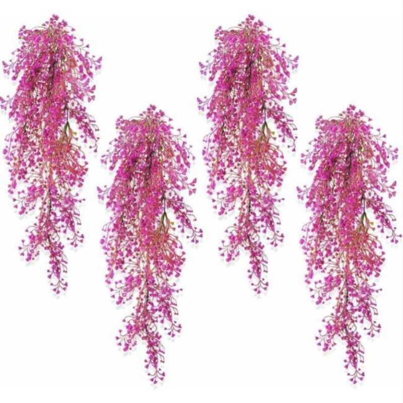 4 Künstliche Hängepflanzen, Künstliche Blumen Zum Aufhängen An Der Wand, 115 Cm, Künstliche Hängeblumen