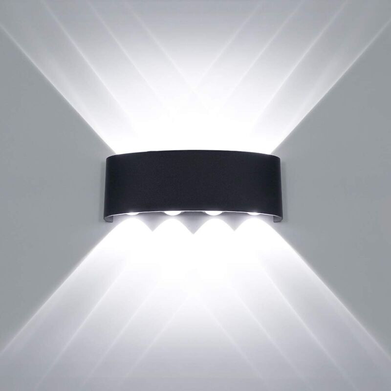 Moderne Led-wandleuchte, Wasserdichte Aluminium-wandleuchte Mit Auf- Und Abwärtsfunktion, Led-wandfluter Für Den Innen- Und Außenbereich, Ideal Für Badezimmer, 8 W, Weiß