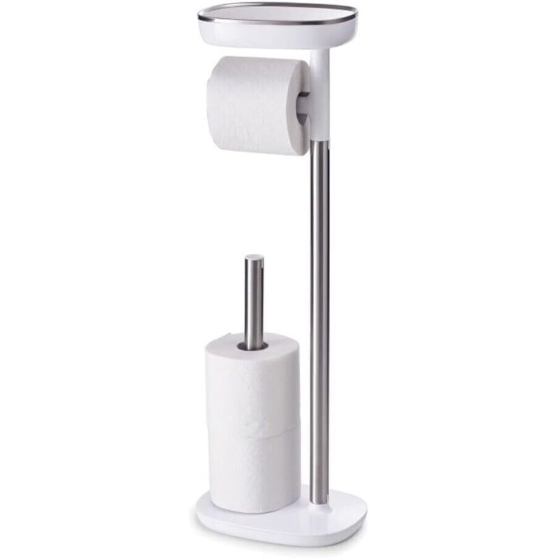 Freistehender Toilettenpapierhalter, Für Bis Zu 4 Rollen, Mit Telefonablage Und Fach Für Hygieneartikel, Edelstahl