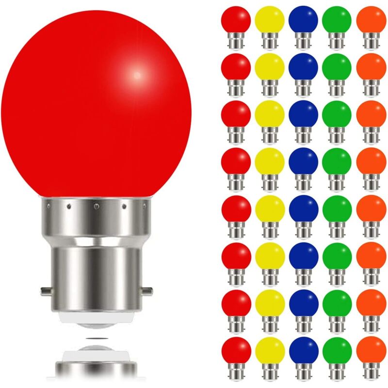 B22 3w Glühlampe – 240 Lumen Farbiges Licht – Nicht Dimmbar – 40er-packung Für Partydekorationen Und Stimmungsvolle Beleuchtung