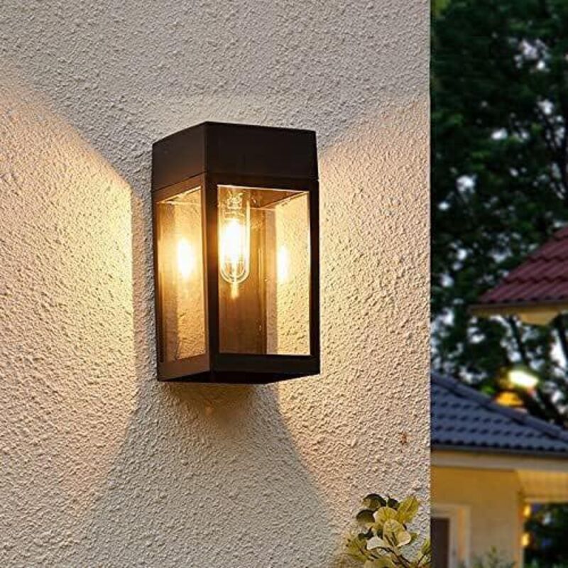 Solar-wandleuchten Für Garten, Tür, Terrasse Und Veranda - Klassisches Schwarz (2 Stück)