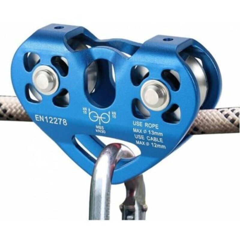30 Kn Tandem-rollenseil – Für 12-mm-kabel – Aluminium-magnesium-legierung – Zweigang-kletterwagen