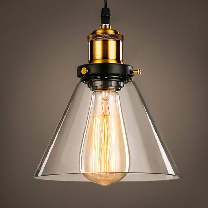 Vintage Edison Industrie-pendelleuchte Mit Glasschirm, E27 Edison-glühbirne, Deckenleuchte Für Küche, Esszimmer, Wohnzimmer, Kinderzimmer, Restaurant