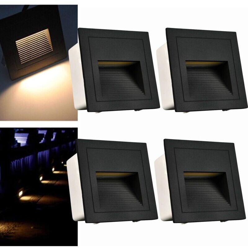 Led-treppenleuchte, Aluminium, 230 V, 3 W, Glaswandleuchte, Treppenleuchte Mit Einbaugehäuse, Ip65 Wasserdicht, Warmweiß