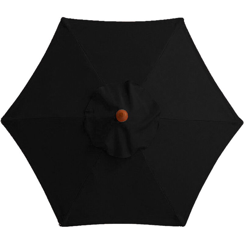 Ersatzbezug Für Sonnenschirme, Passend Für 6-streben-sonnenschirme, Wasserdicht (3m), Uv-schutz, Schwarz