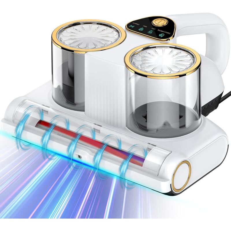 Matratzenstaubsauger Mit Uv-licht, 500 W, 16 Kpa, Mit Heizfunktion Und Ultraschallreinigung, Milbenabweisend, Entfernt 99,9 % Der Allergene Und Staubpartikel.