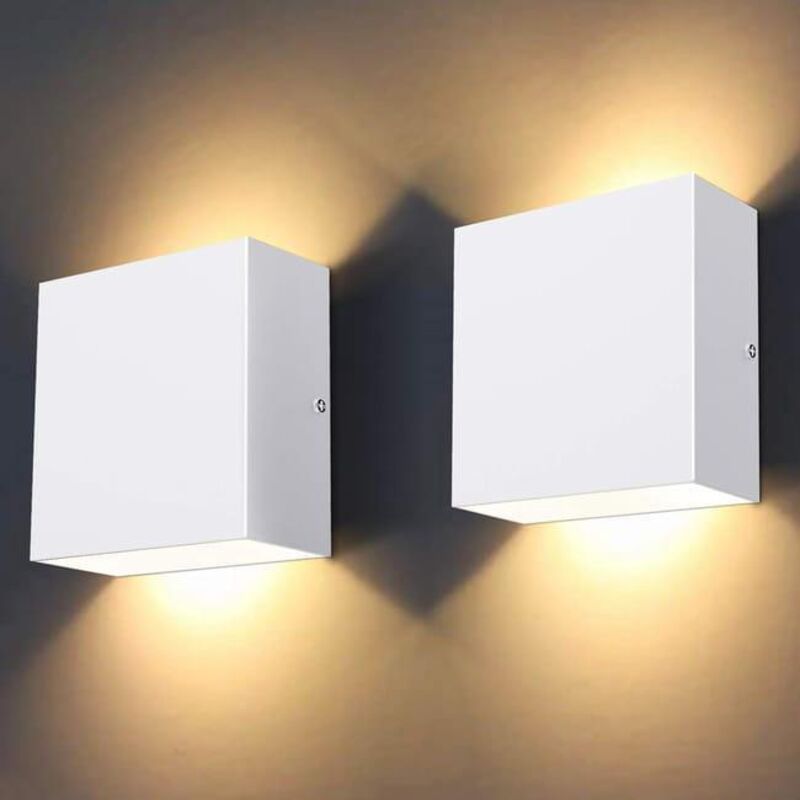 2-teilige Wandleuchte Für Den Innenbereich, 6-w-led-wandleuchten Für Den Innenbereich, Moderne Dekorative Wandleuchte, 3000 K Warmweiß, Perfekt Für Das Schlafzimmer (weiß)