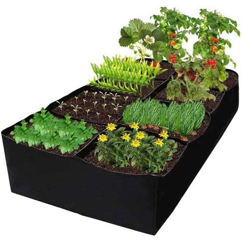 486-liter-pflanzsack – Atmungsaktives Vliesmaterial – 8 Fächer Für Tomaten, Gemüse, Blumen – Garten, Balkon, Terrasse