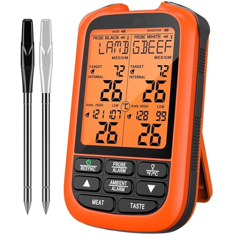 Wiederaufladbares, Digitales, Kabelloses Fleischthermometer Mit 300 M Reichweite Für Küche Und Grill