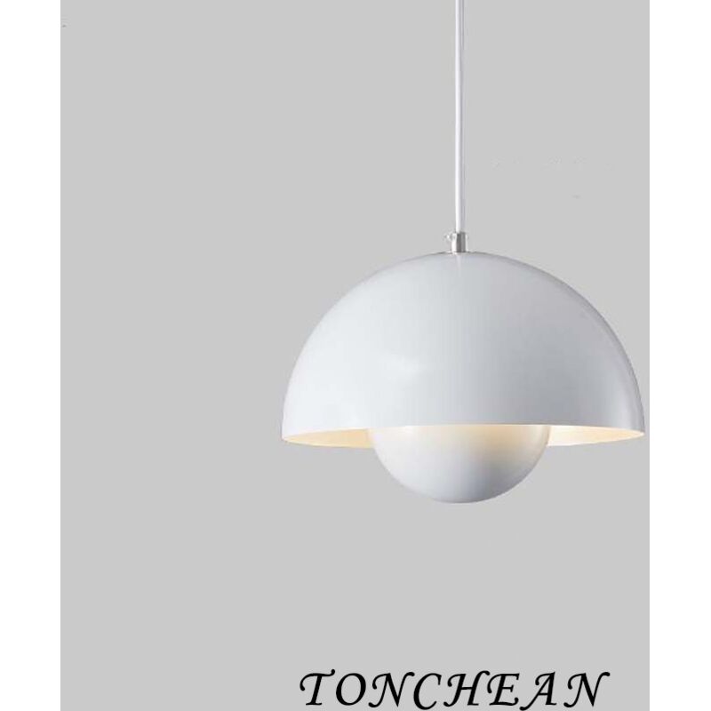 Vintage Pendelleuchte, Metall-kronleuchter - Weiße Retro-tischlampe, Höhenverstellbar 150 Cm, 1 X E27 Glühbirne, Perfekt Für Esszimmer, Küche, Wohnzimmer, Bar.