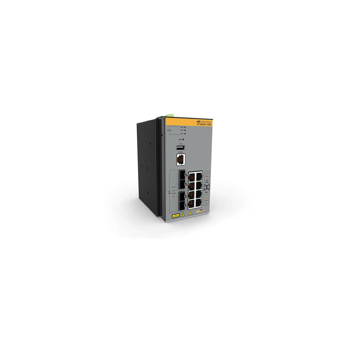 Allied Telesis At-ie340-12gp-80 Managed L3 Gigabit Ethernet (10/100/1000) Power Over Ethernet (poe) Grau