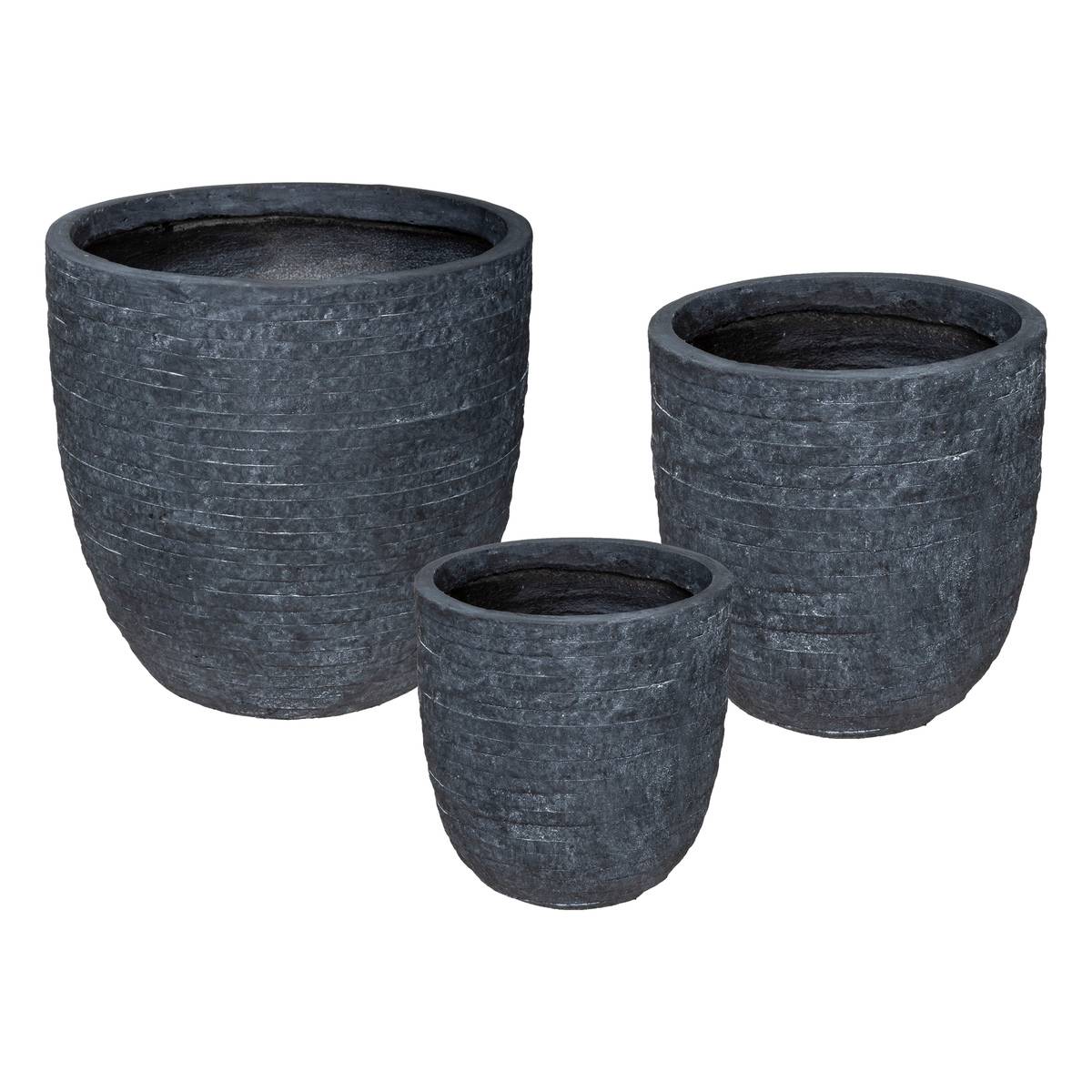 Atmosphera - Set Aus 3 Metalltöpfen D27 34 43cm - Marine Ziegel