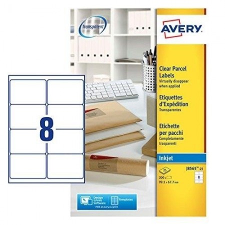 Packung Mit 25 Blatt Transparenten Quickpeel-etiketten-tintenstrahldrucker-99,1x67,7 Mm Vogel