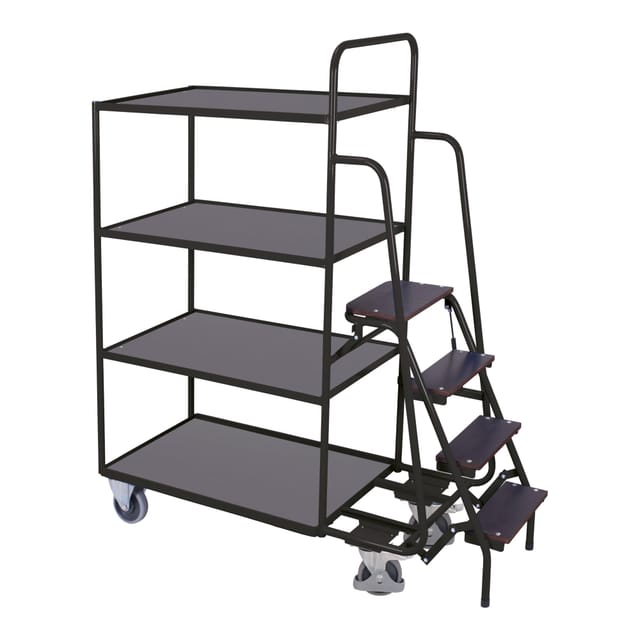 VarioFit Kommissionierwagen 4 Ladeflächen hoch RAL 7016