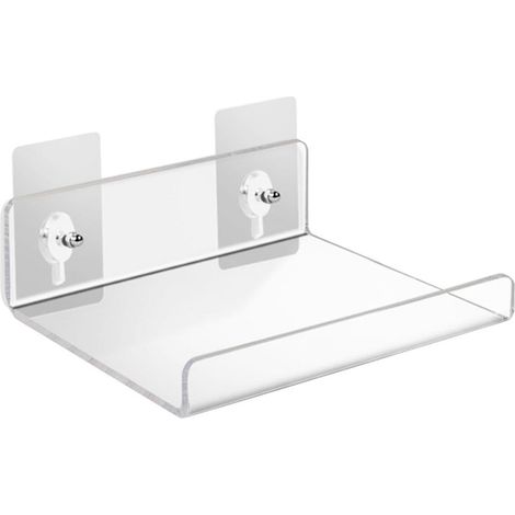 Minimalistisches, Transparentes Acryl-wandregal Mit 1 Ablagefläche, Fürs Badezimmer