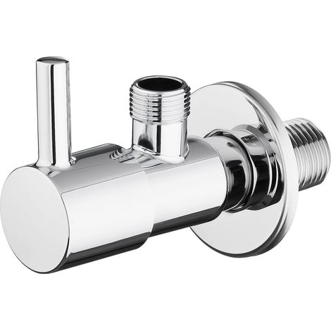Einteiliges Absperrventil Mit Griff, Eckventil (1/2" X 3/8") Für Küche Und Bad, Verchromt