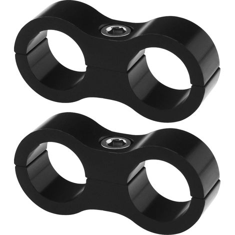 Set Mit 2 An6 14-mm-schlauchschellen Für Kraftstoff-, Öl-, Brems-, Gas- Und Wasserschläuche, Aus Aluminiumlegierung, Schwarz