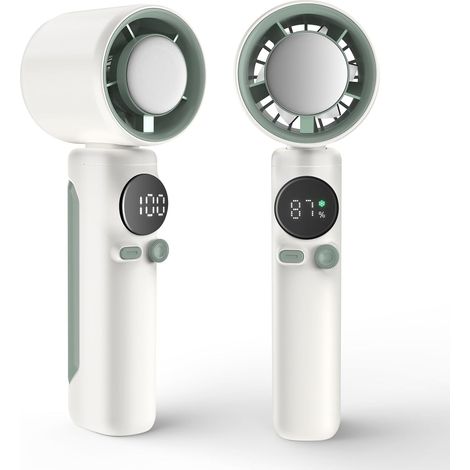 Mini-turbo-ventilator Mit 2000-mah-akku, Einstellbarer Geschwindigkeit (1-100), Kühlung Für Reisen Und Outdoor-aktivitäten (beige)