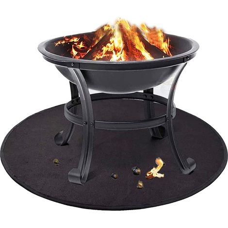 Runde, Feuerhemmende Matte, 91 Cm Durchmesser. Hitzebeständig Bis 800 °c. Schützt Böden Vor Verbrennungen Und Spritzern. Ideal Zum Grillen Und Campen.