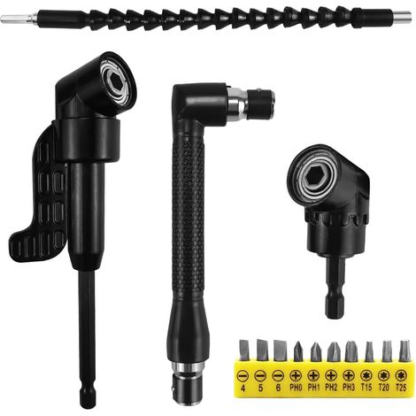 14-teiliges Winkelschraubendreher-set, 105° Flexible Schraubendreherverlängerung, 1/4" Kurze Schraubendreherbits, Für Winkelbohrer