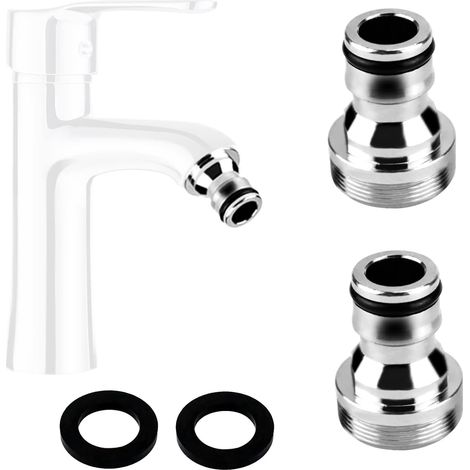 Wasserhahnadapter, Gartenschlauchanschluss, Messing-wasserhahnanschluss M24 Küchenhahnadapter Für 2 Stück Und Gartenschlaucharmaturen (silber)