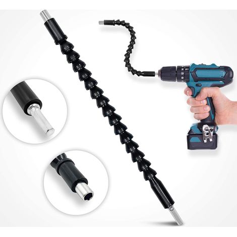 Französische Marke – Flexible Welle – Lebenslange Garantie – Flexibles Kabel Für Akkuschrauber Und Bohrschrauber – 360° Magnetische 295-mm-universalgelenkverlängerung Mit Bohrfutter Für 90°-winkelaufs