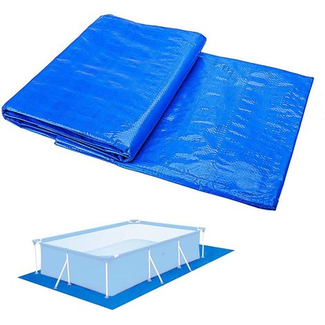 Rechteckige Poolbodenmatte, Blau, Faltbar, Wasserdicht, Als Poolboden- Und Schutzmatte Geeignet Für 295 X 206 Cm Pools