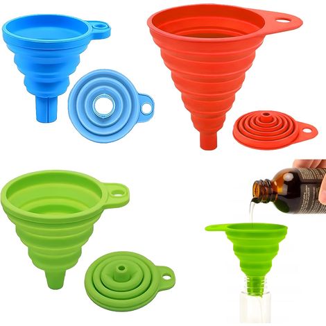 Set Mit 3 Trichtern Zum Befüllen Von Flaschen Oder Behältern, Kleine Silikon-küchentrichter Zum Befüllen Von Flaschen, Trichter