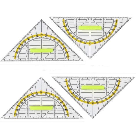 4-teiliges Geodreieck Mit 16 Cm Langem Griff, Flexible Geometrische Schablone, Dreiecklineal, Geodreieck Für Die Grundschule, Zur Verwendung Im Schulbüro