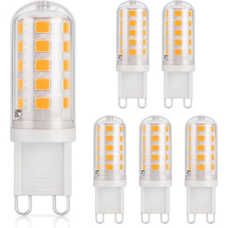 6er-pack G9-led-lampen, 3 W (entspricht 30 W Halogenlampe), (3000 K) Warmweiß, Flimmerfrei, Für Schlafzimmer, Wohnzimmer, Küche, Garten, Nicht Dimmbar