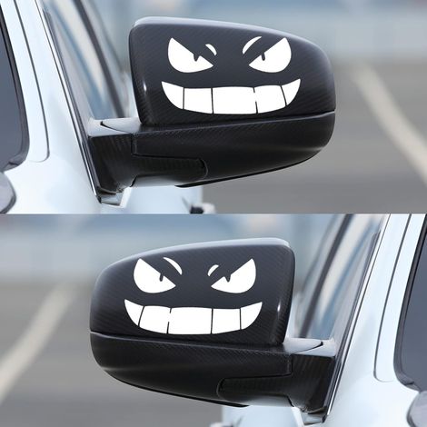 Stück Lustige Monster-smiley-aufkleber Für Die Außendekoration Des Autos (weiß)