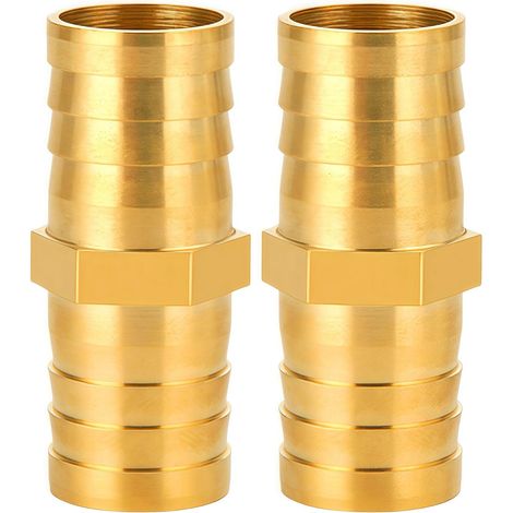 25-mm-messing-rohrverschraubung, 2 Stück Messing-rohrverschraubung 25 Mm (1"), Gerade Hakenmuffenverbinder, Gewindeverschraubungen