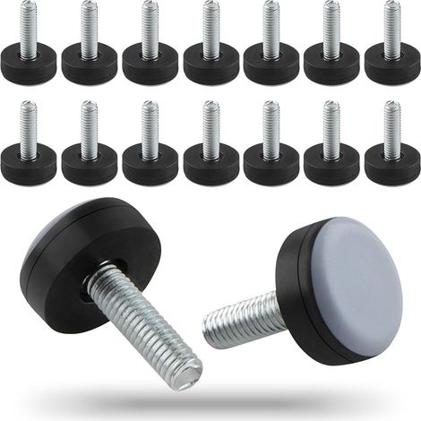 Set Mit 16 Teflon-möbelgleitern Mit M6-gewinde Ø 20 Mm, Teflon-gleiter Mit Rundgewinde, Hochleistungs-möbelgleiter, Ptfe-gleiter Für Stühle, Sofas, Schreibtische Und Tische