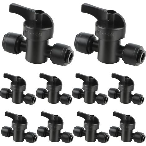 10 Stück Schwarze 1/4"-schnellabsperrventile Für Tropfbewässerung, Steckverbindungen Für 1/4-zoll-schläuche, Auslaufsichere Anschlüsse