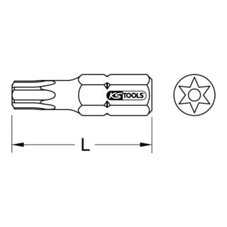 KS Tools 1/4" EDELSTAHL Bit, 25mm, TB20