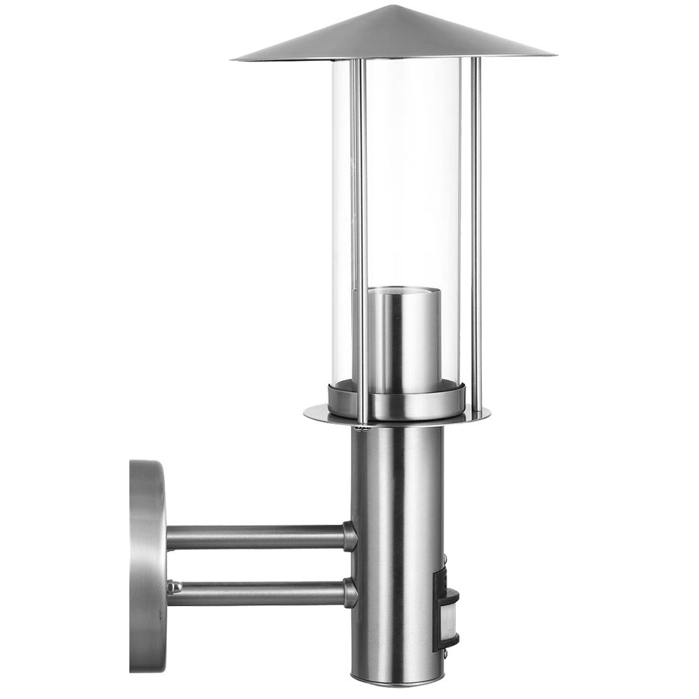 Außen Wand Lampe Garten Balkon Leuchte Edelstahl Glas Strahler Bewegungsmelder Im Set Inkl. Led Leuchtmittel