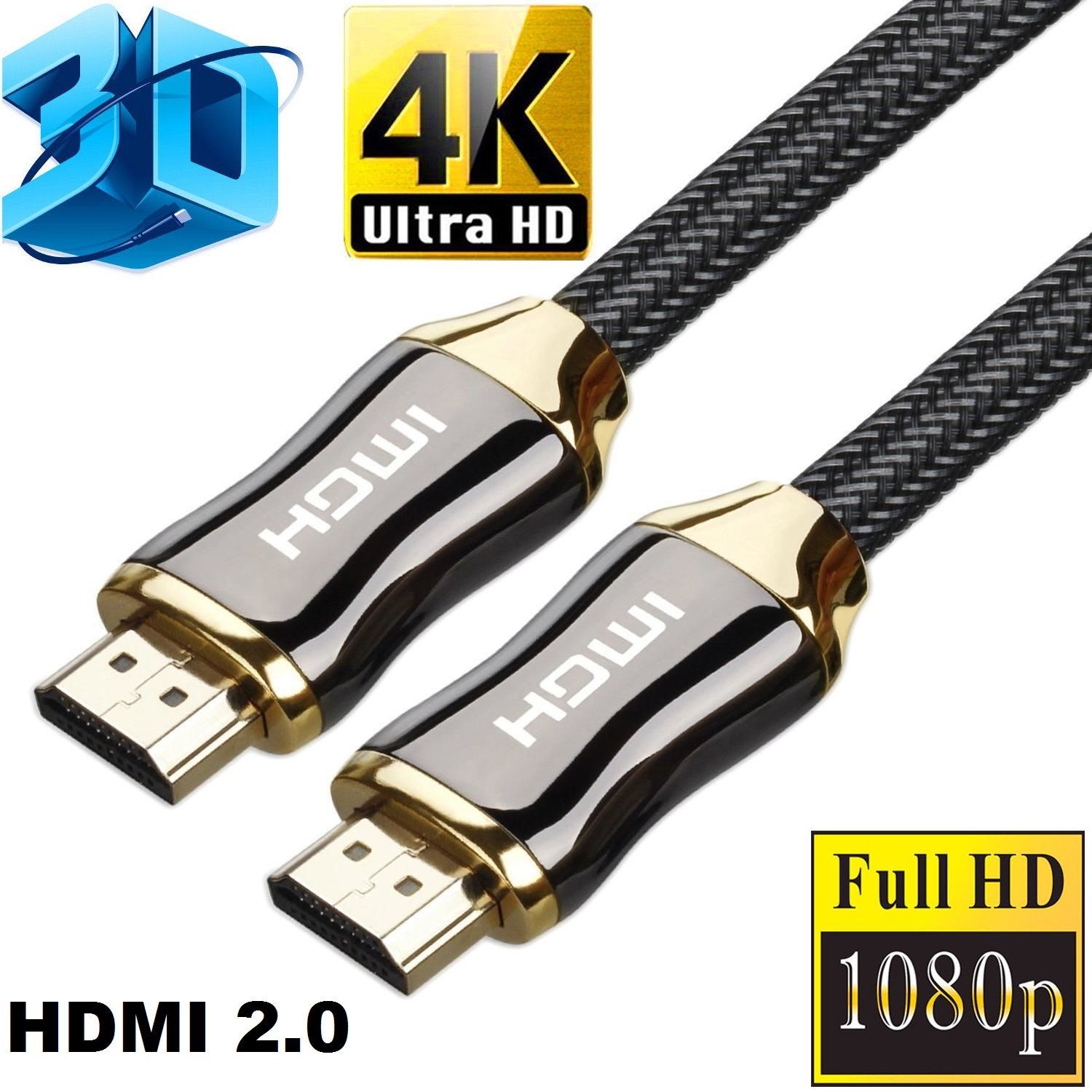 Bleosan 4k Hdmi Kabel 2m - Professionelles Geflochtenes Nylon Ultra Hd 2160p 4k 3d Full Hd Hdmi 2.0 Kabel