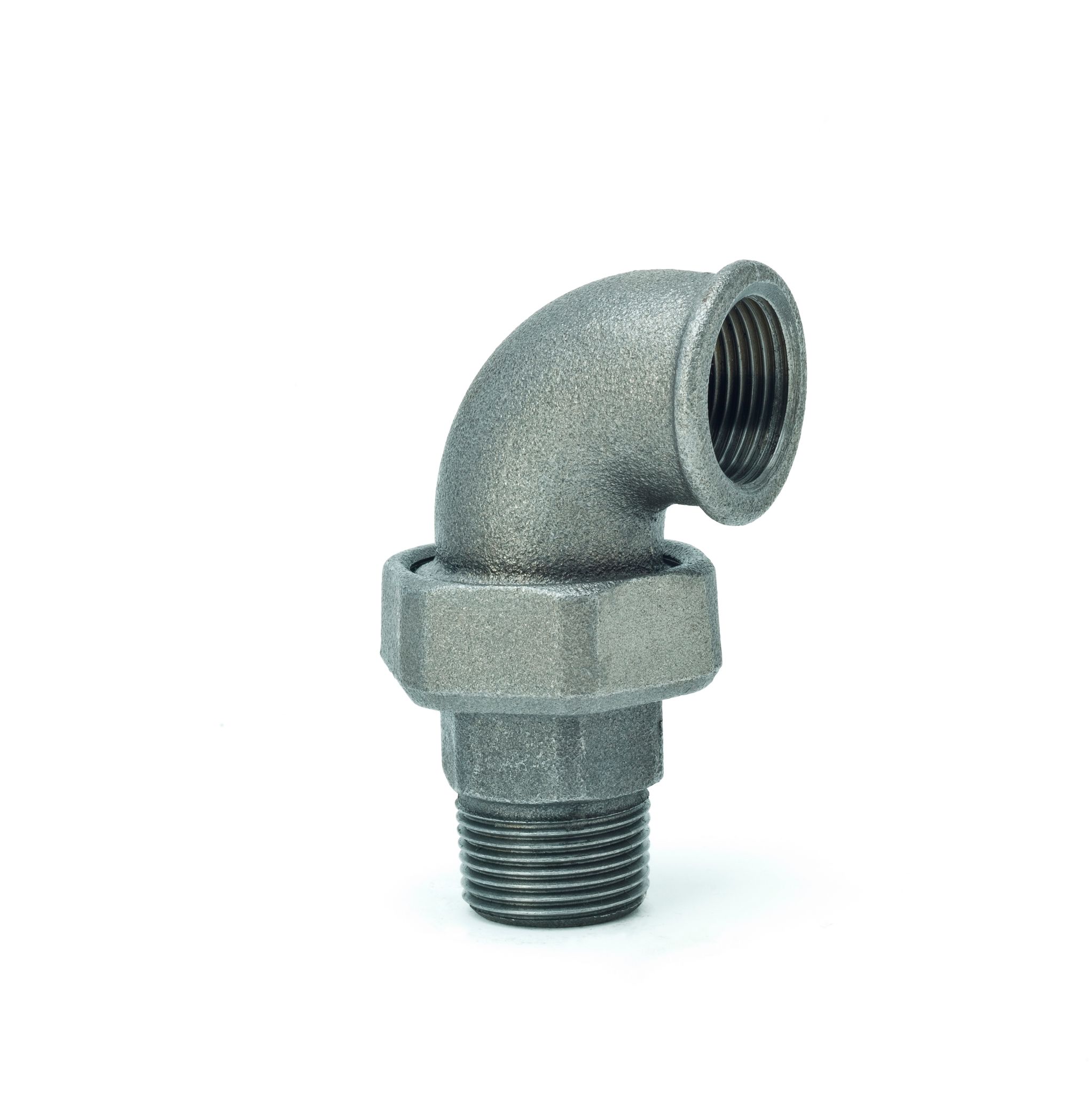 Gebo Fittings Winkelverschraubung Regular 2js 90 Grad 1", A/i, Flach, Temperguss, Schwarz