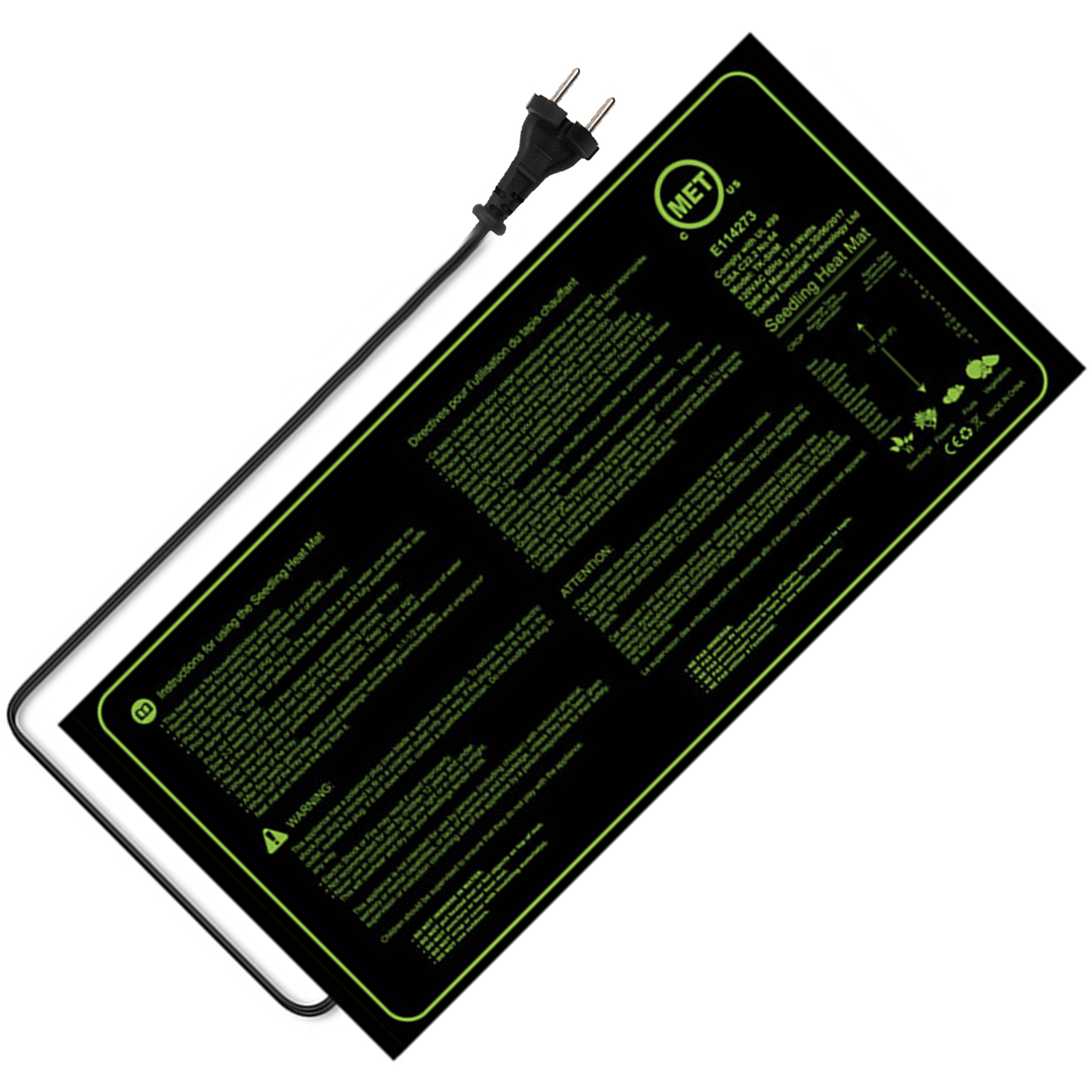 17,5-w-heizmatte Für Sämlinge, Stabil Und Wasserdicht, Ideal Für Blumen, Obst Und Gemüse. Digitale Heizmatte Für Sämlingswachstum, Keimung Und Vermehrung (50 X 25 Cm). Geeignet Für Die Hydroponische A