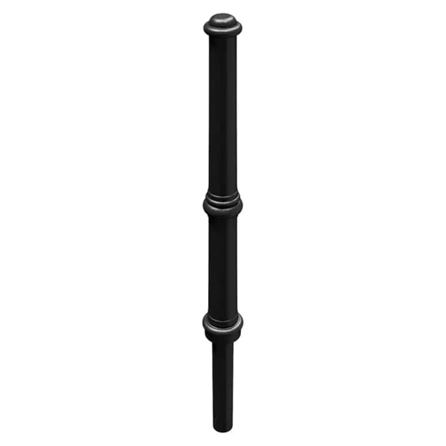 Schake Alu Stilpfosten Typ 490B, ortsfest, zum Einbetonieren, schwarzmatt