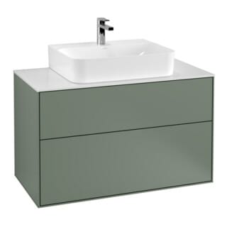 V&B Waschtischunterschrank Finion 100x60,3x50,1cm, Pl wh. m, Oli. m Lac