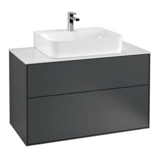 V&B Waschtischunterschrank Finion 100x60,3x50,1cm, Pl wh. m, md bl. m Lac
